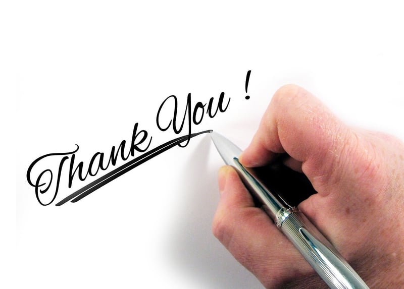 Thank you sign